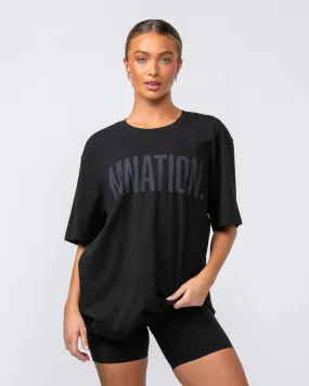 Muscle Nation | Oversized Tonal Tee - Black
