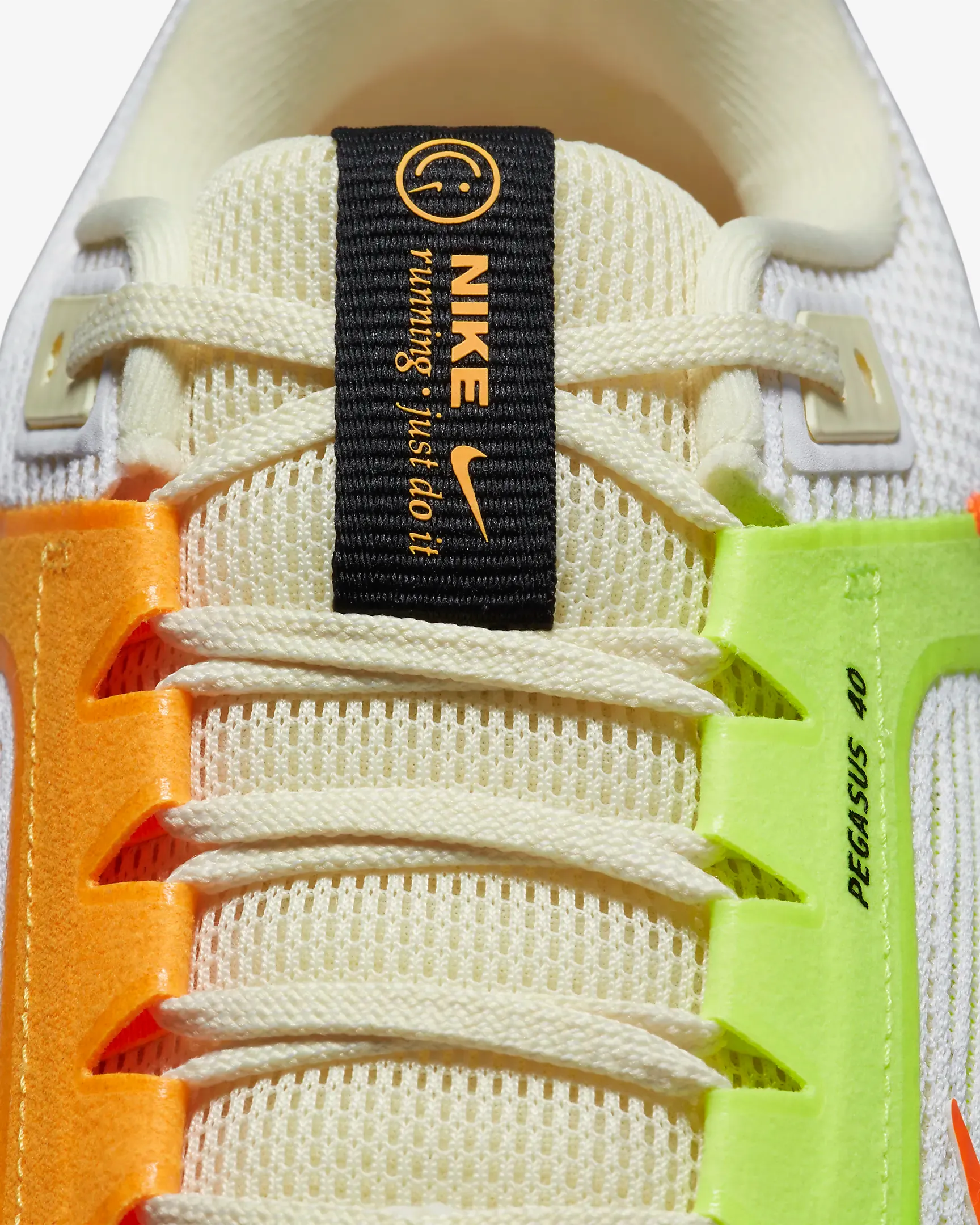 Nike Men's Pegasus 40 Shoes - White / Coconut Milk / Volt / Multi-Color