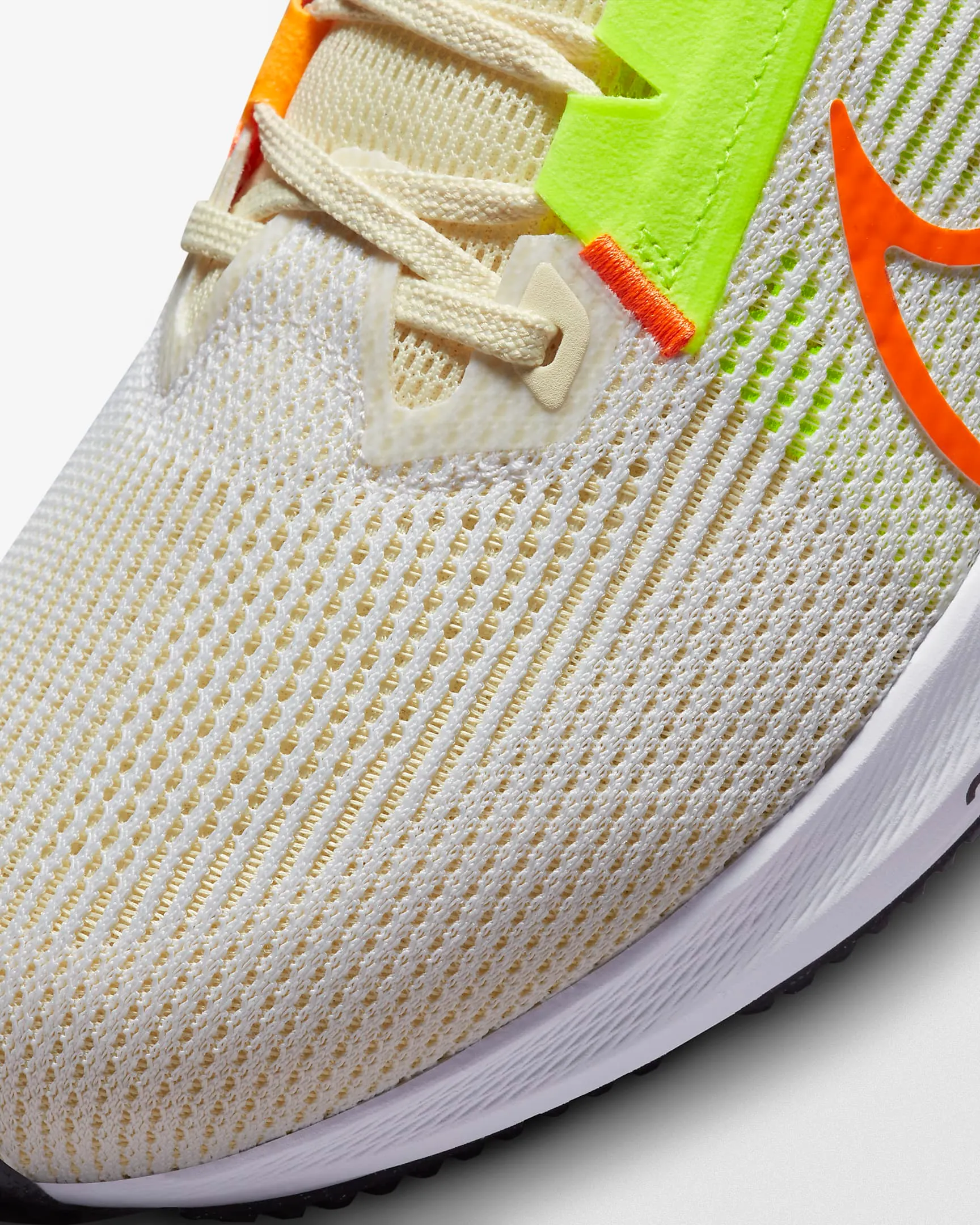 Nike Men's Pegasus 40 Shoes - White / Coconut Milk / Volt / Multi-Color