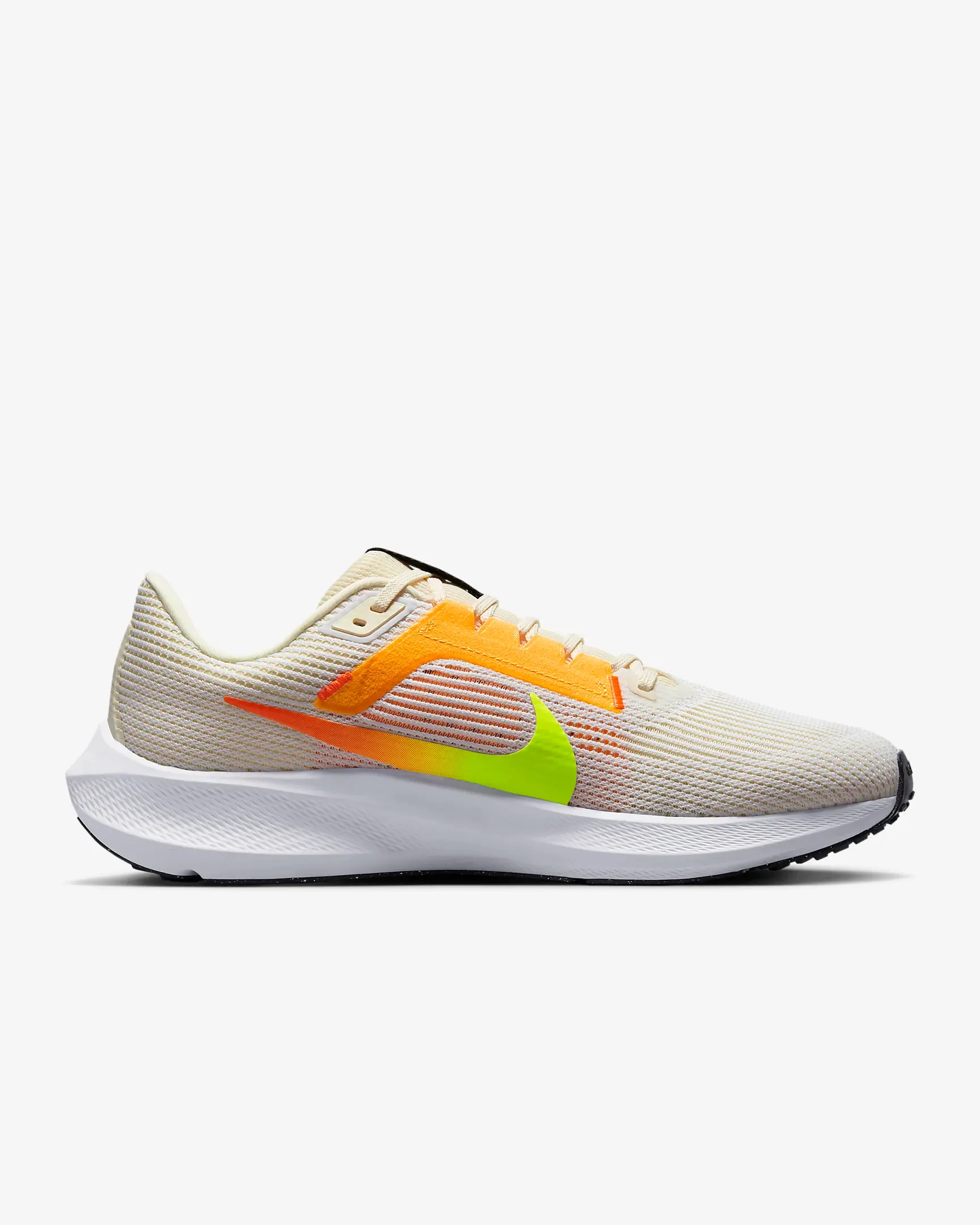 Nike Men's Pegasus 40 Shoes - White / Coconut Milk / Volt / Multi-Color