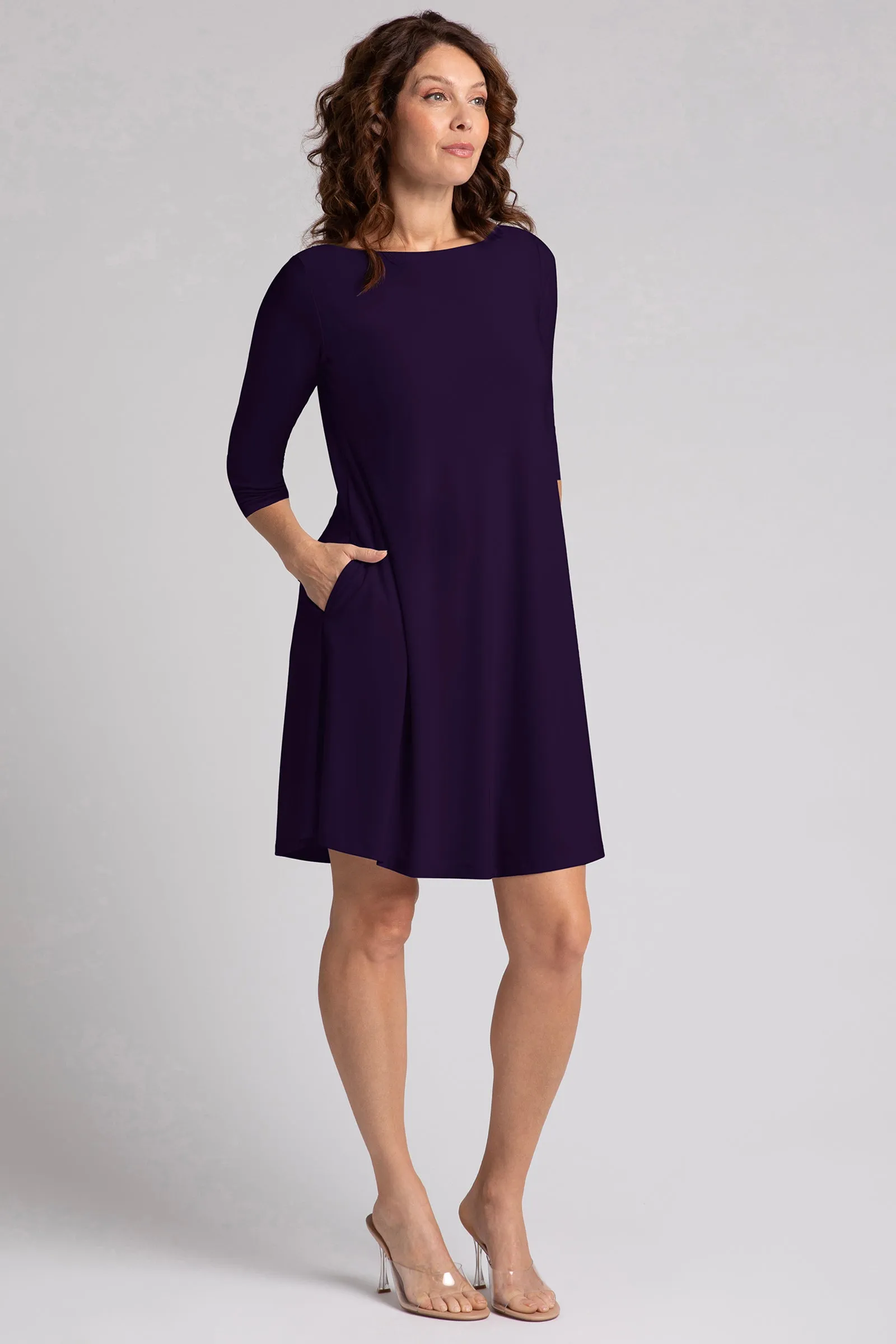 Nu Trapeze Dress Plus | Blackberry