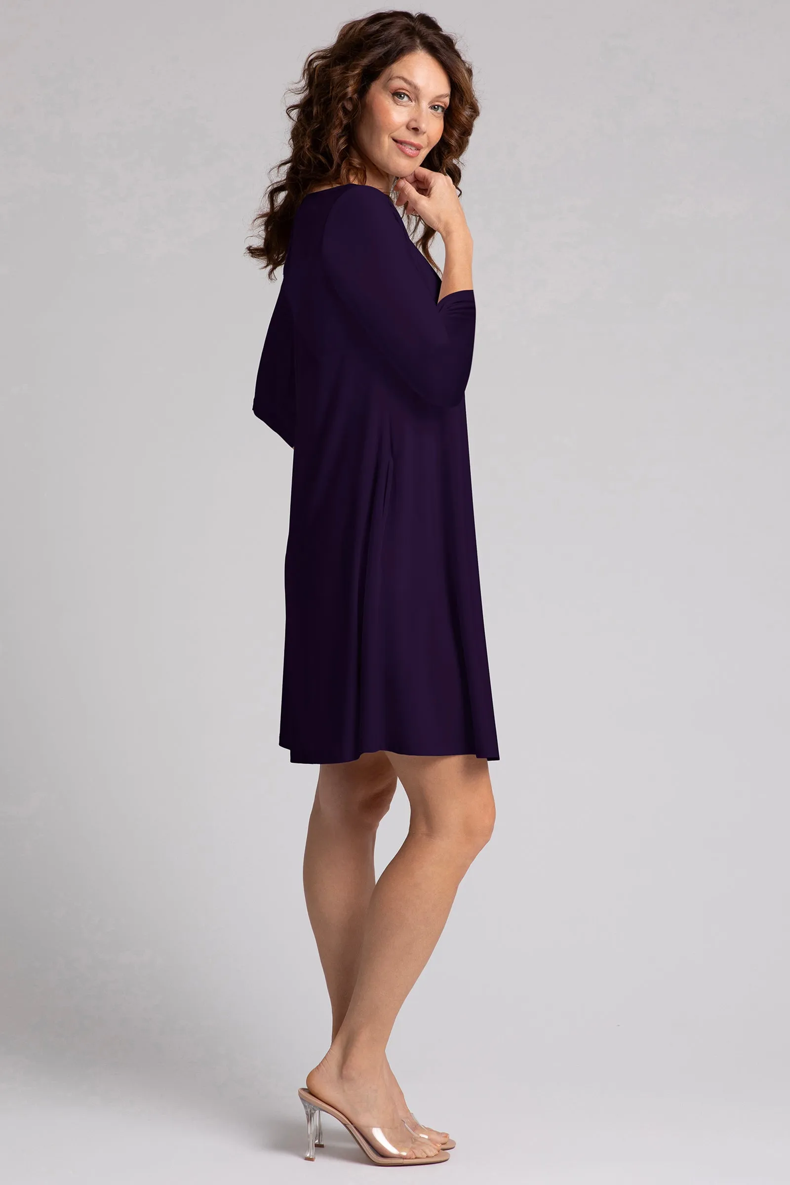 Nu Trapeze Dress Plus | Blackberry