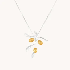 Olive Silver Pendant With Chain W.