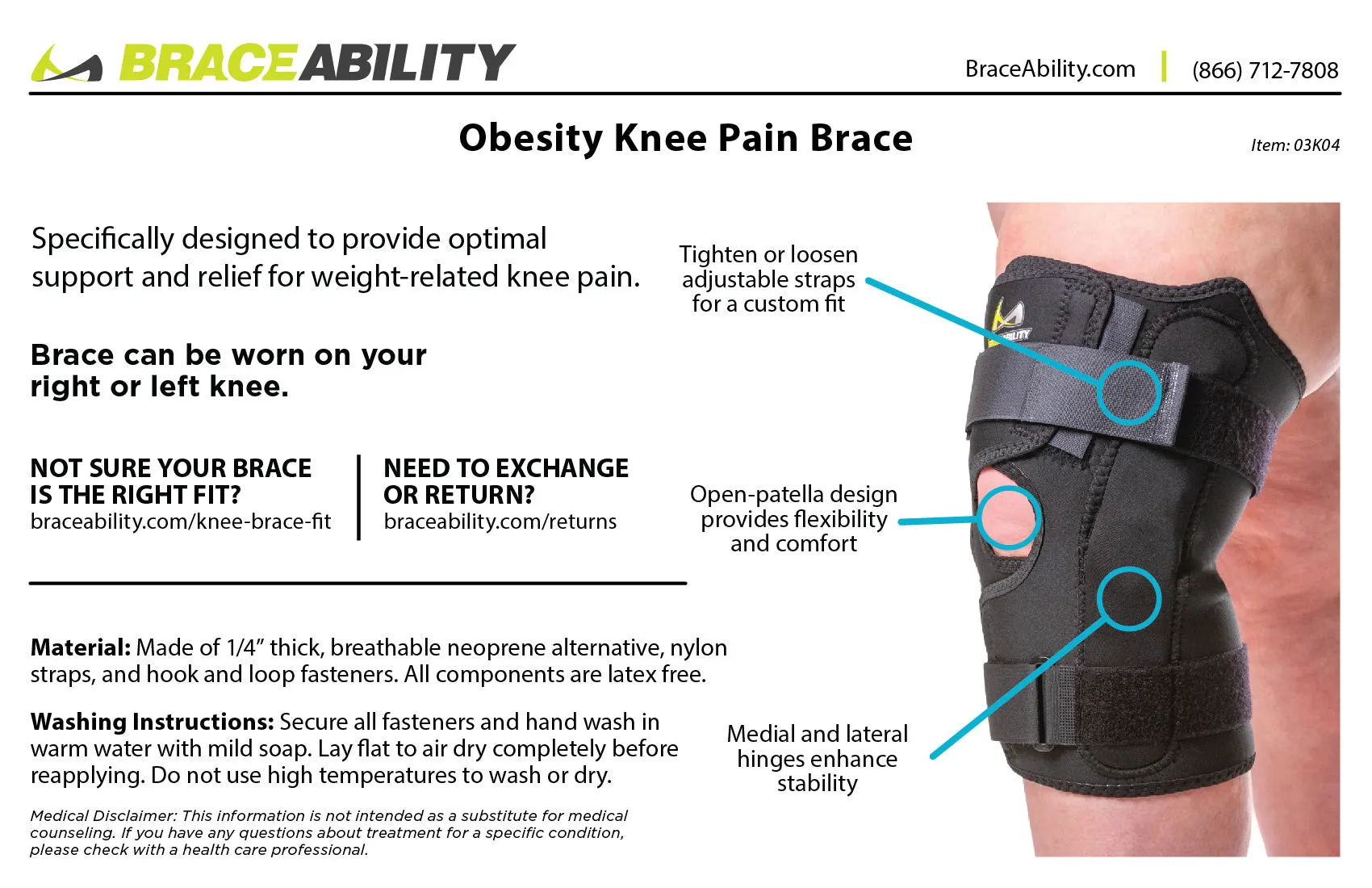 Plus-Size Knee Brace for Obesity – Bariatric Non-Slip Knee Support for Overweight and Obese Person with Large Thighs and Big Legs