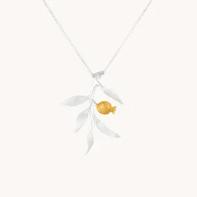 Pomegranate Silver Pendant With Chain W.