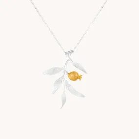 Pomegranate Silver Pendant With Chain