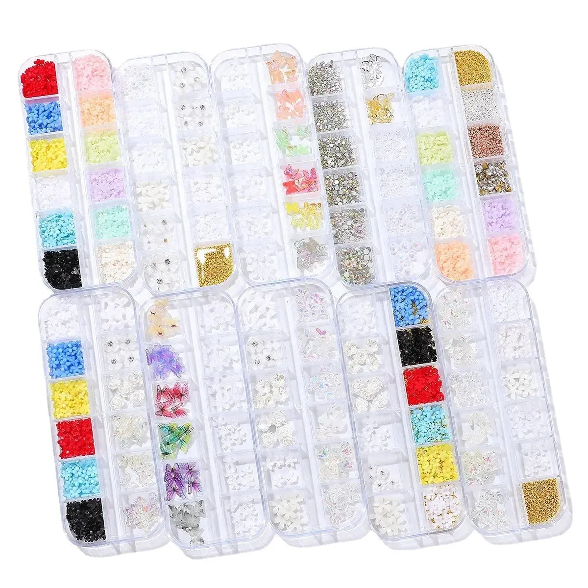 Resin Flower Butterfly Glass Manicure Decoration