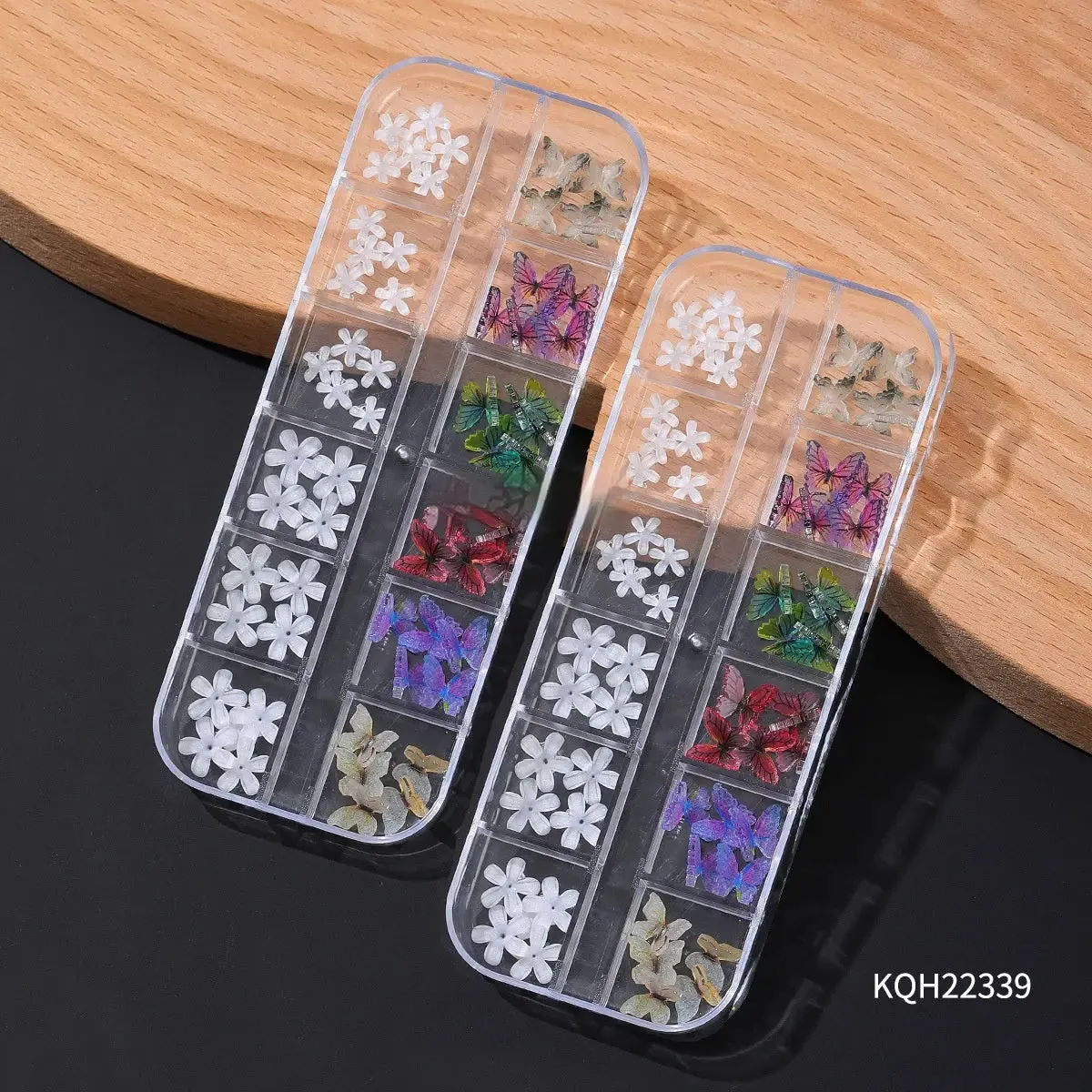 Resin Flower Butterfly Glass Manicure Decoration