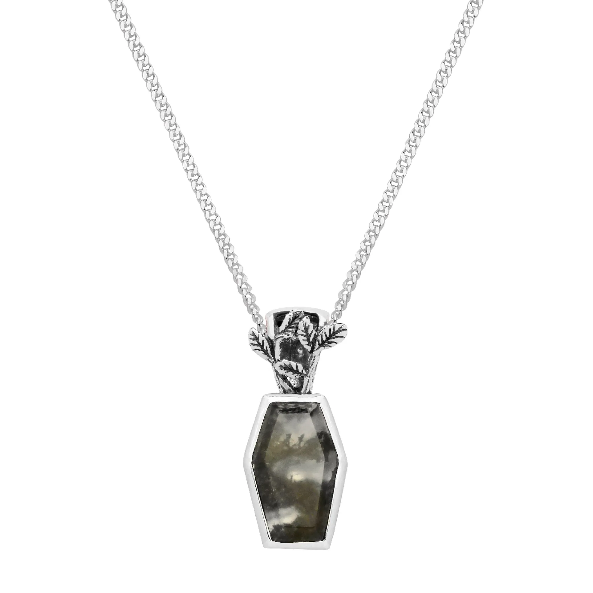 RESTING PLACE - Moss Agate & Sterling Silver Necklace