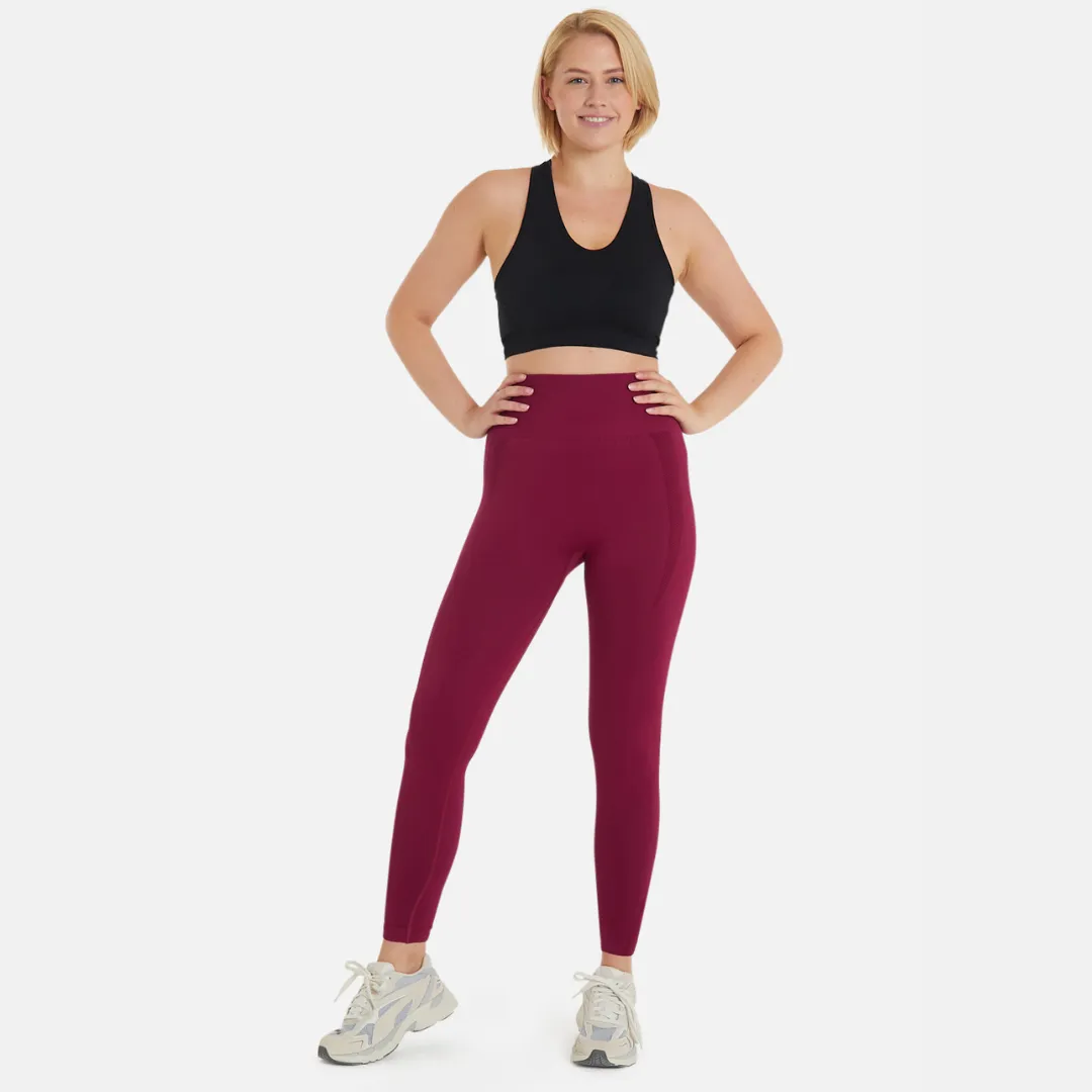 Seamless Compression Leggings V2 in Burgundy