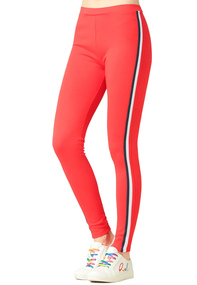 striped tape side leggings