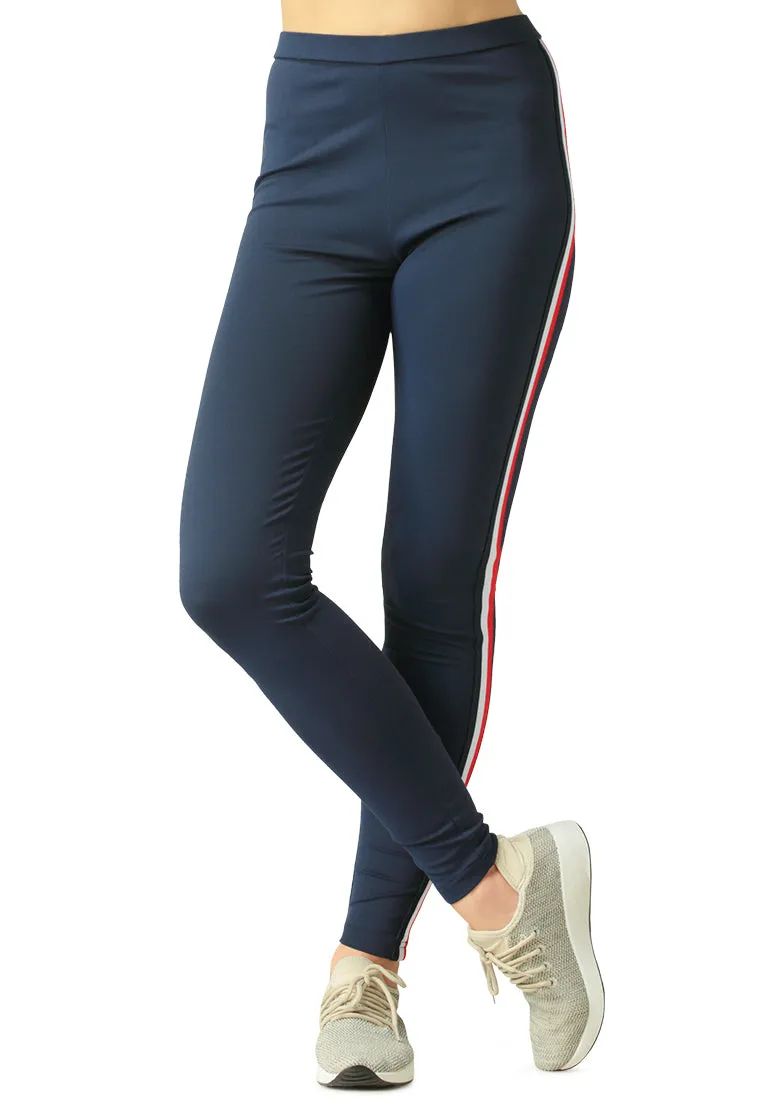 striped tape side leggings
