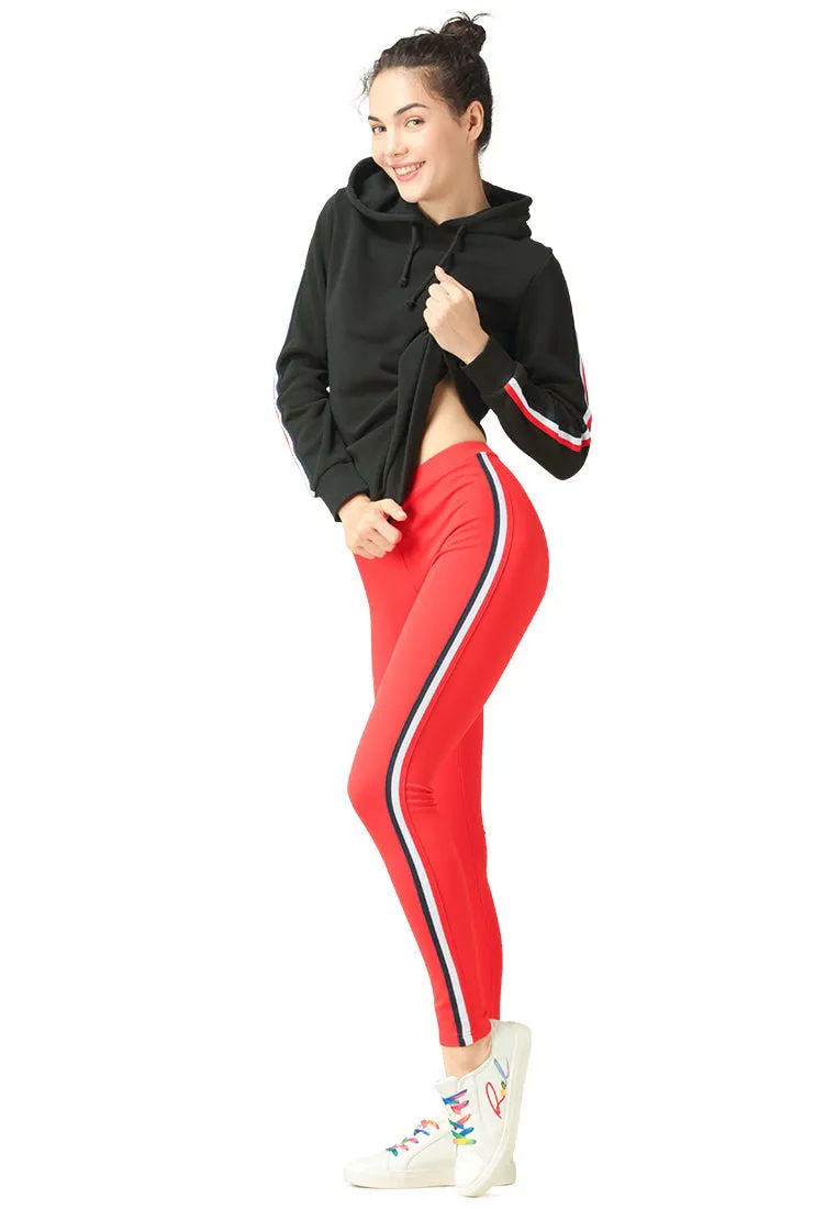 striped tape side leggings
