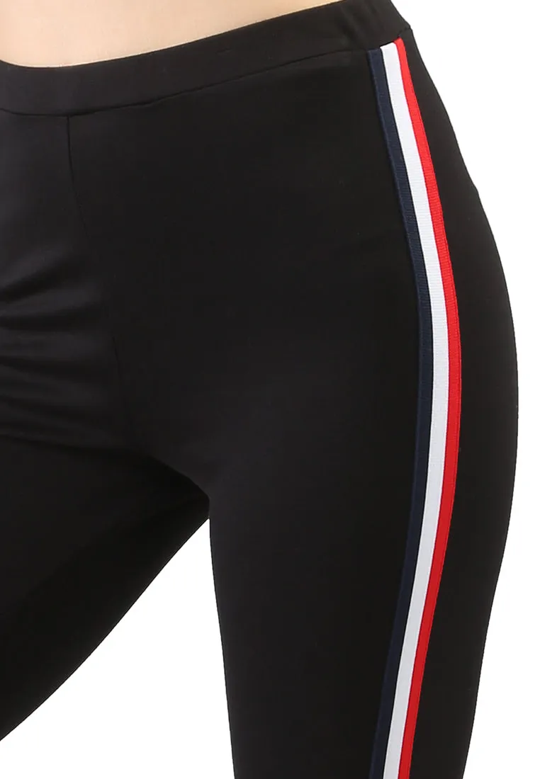 striped tape side leggings