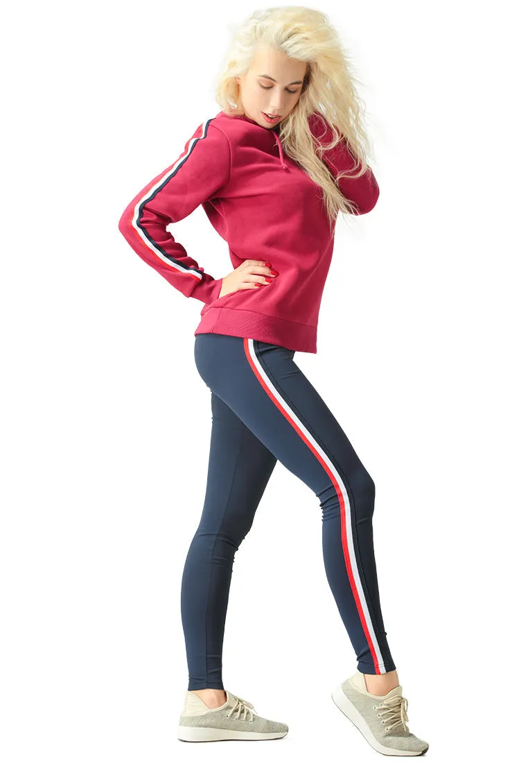 striped tape side leggings