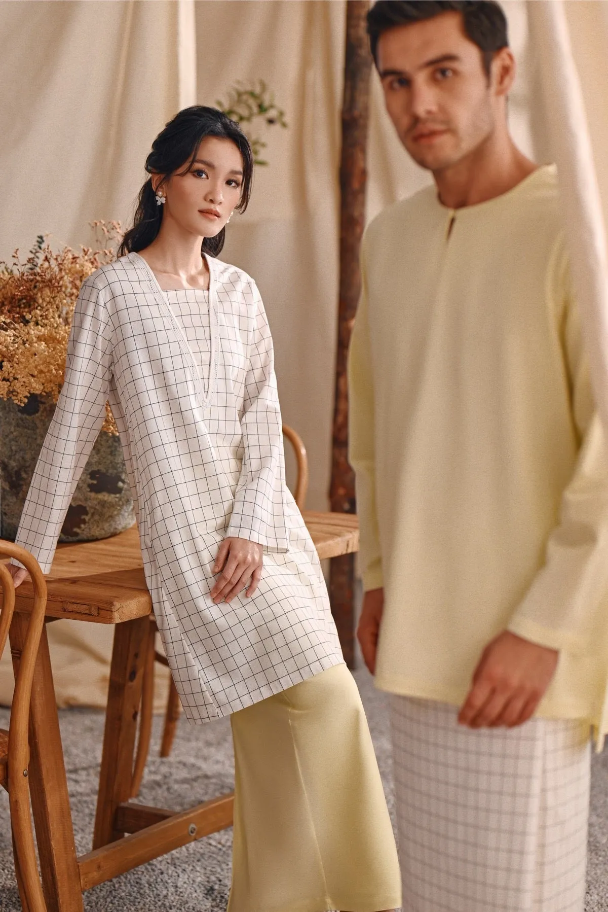 The Bayu Women Back Pleats Skirt - Baby Yellow