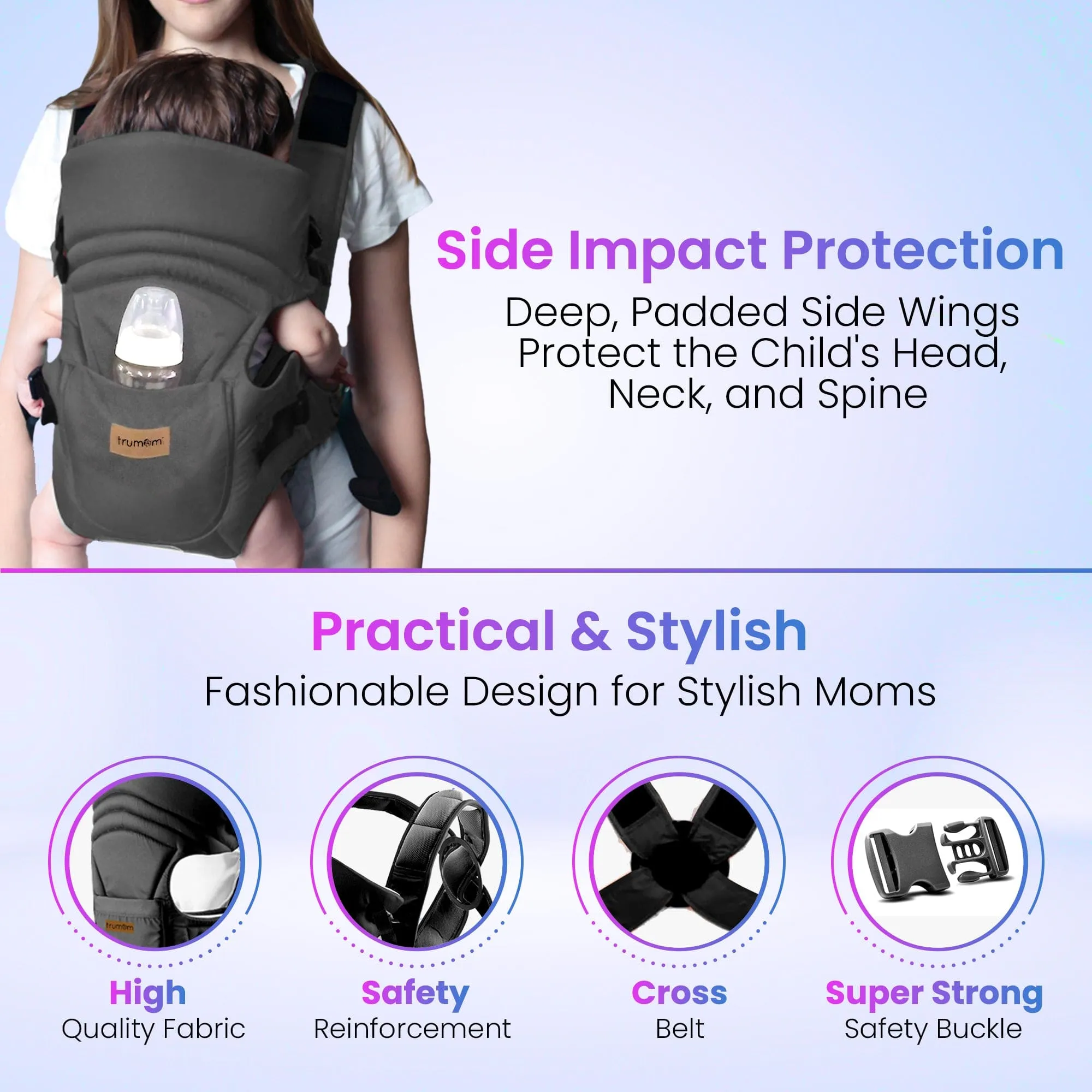 Trumom USA 3 in1 Baby Carrier 2005 for kids 0 to 36 months old (Upto 12 Kg)