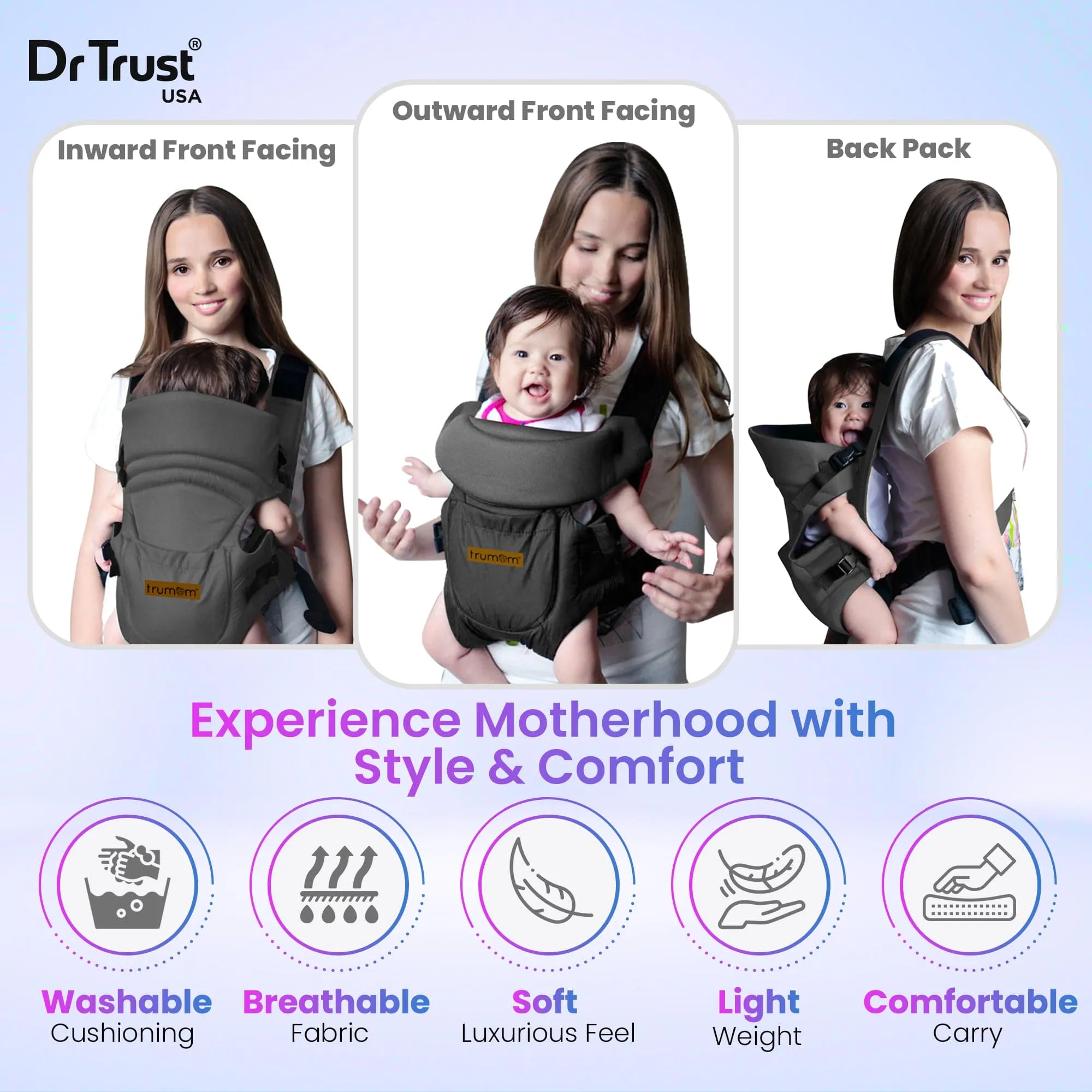 Trumom USA 3 in1 Baby Carrier 2005 for kids 0 to 36 months old (Upto 12 Kg)