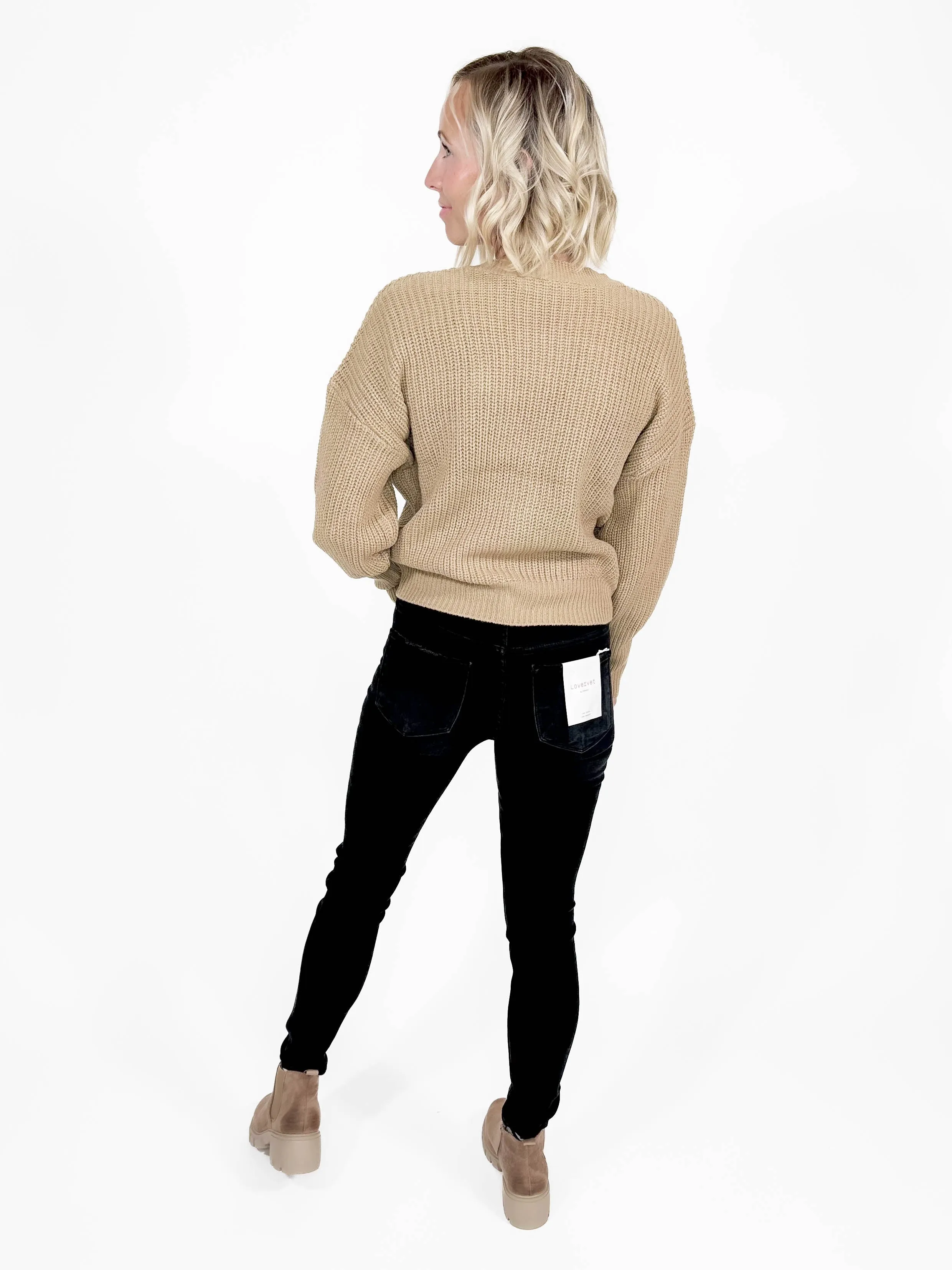 VERO MODA Lea V-Neck Cuff Cardigan- NOMAD