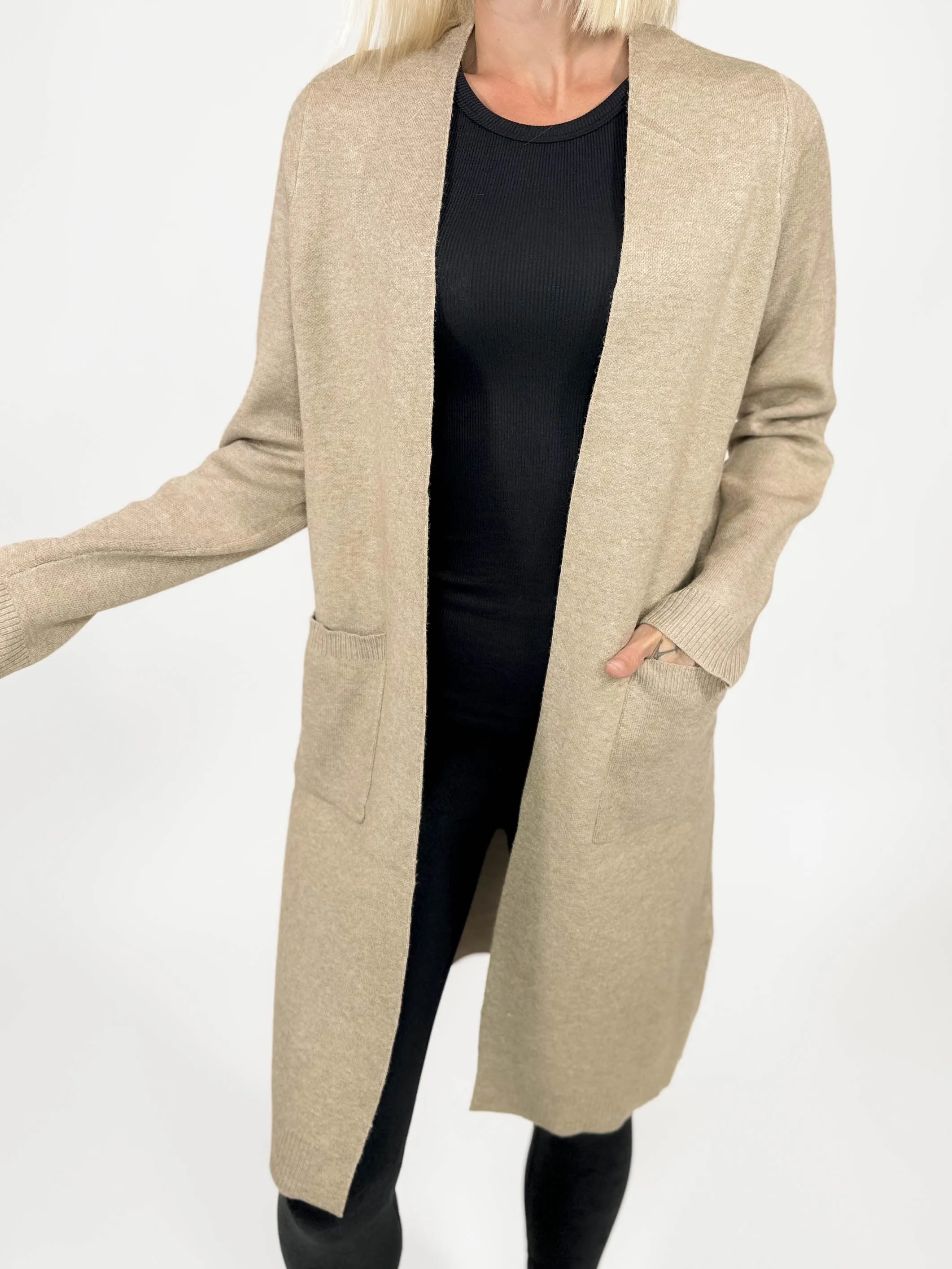 Vero Moda Saba Pocket Coatigan- SILVER MINK