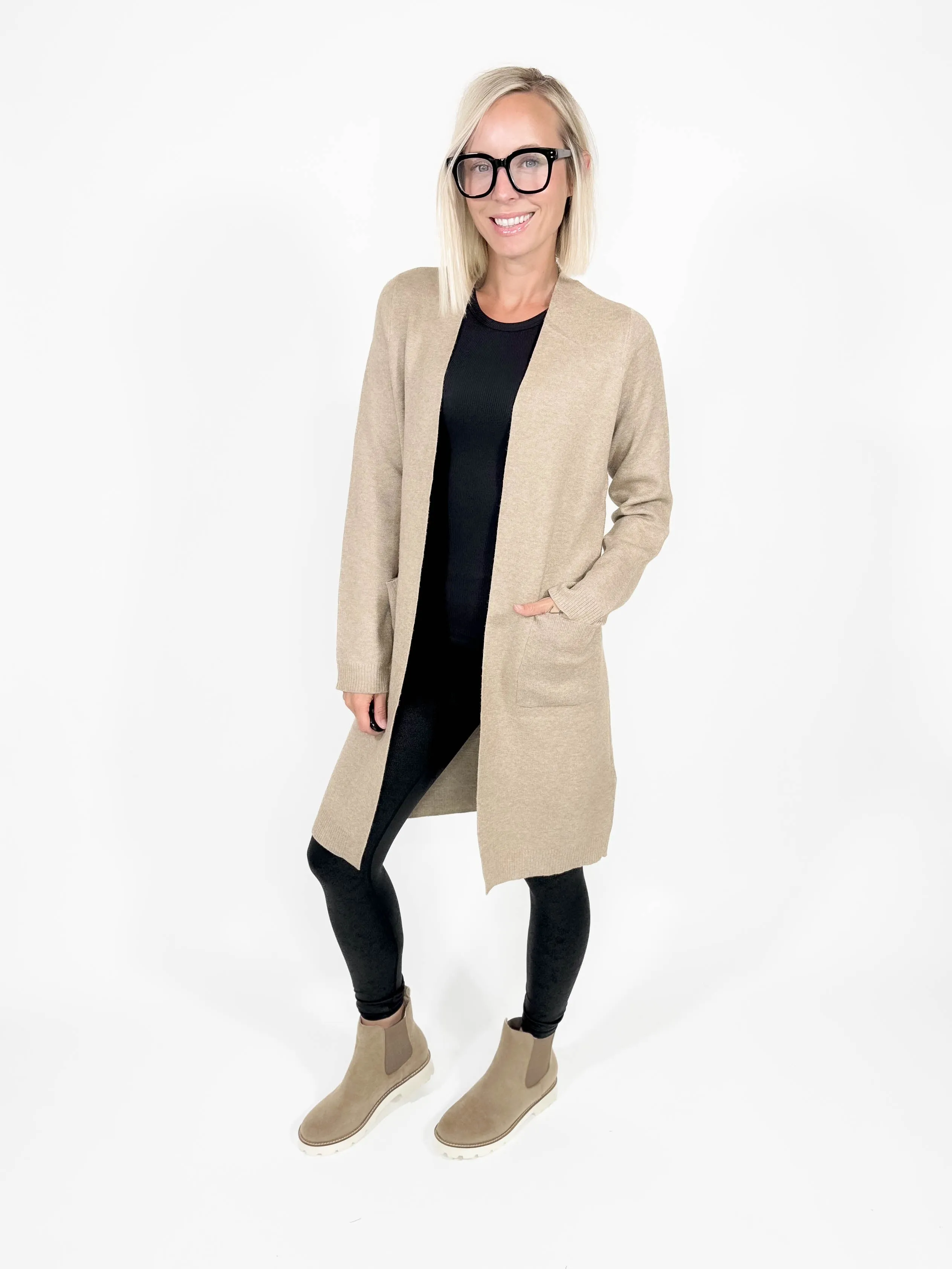 Vero Moda Saba Pocket Coatigan- SILVER MINK