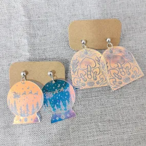 Wholesale 10pcs  Acrylic Colorful Gradient Christmas Crystal Ball Small Mushroom Earrings