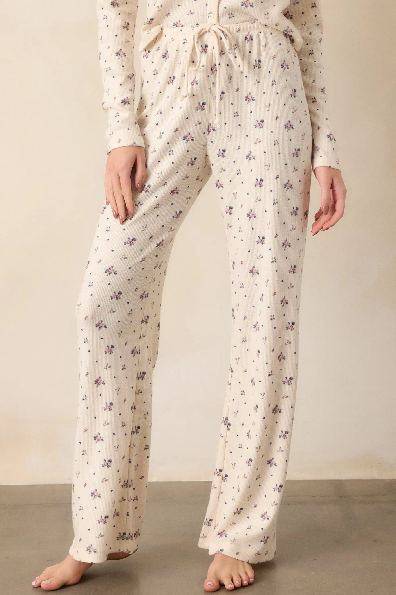 Z Supply Alyssa Ivory Rosebud Lounge Pant