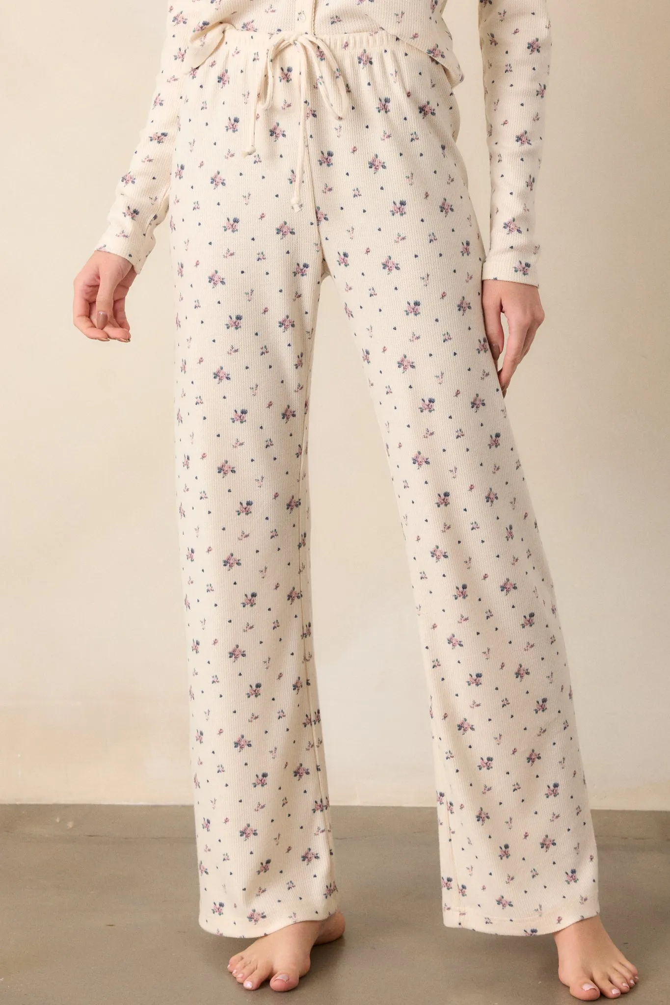 Z Supply Alyssa Ivory Rosebud Lounge Pant